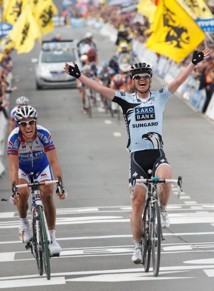 The Belgian crowd were biting their nails when Nuyens escaped with Chavanel and Cancellara