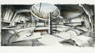 Sketch for the missile base in You Only Live Twice