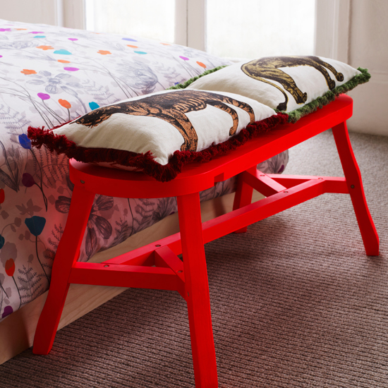 bedroom with stool