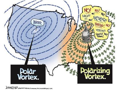 Political cartoon polar vortex Congress