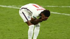 Marcus Rashford after missing penalty in the England v. Italy Euro 2020 final 
