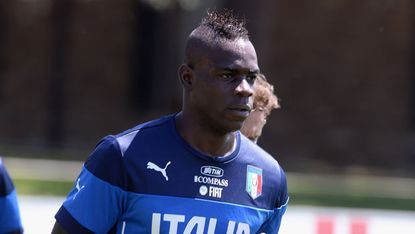 Mario Balotelli during a training session