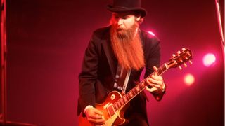 Billy Gibbons, of the group ZZ Top, performs onstage at the Aragon Ballroom, Chicago, Illinois, March 14, 1980.
