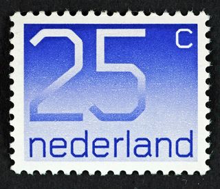 Dutch stamp designed by Wim Crouwel in the 1970s