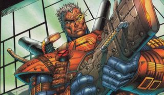 Cable in the comics holding gun