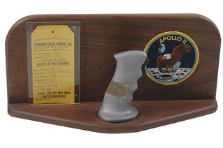 The rotation hand controller from the Apollo 11 command module was relinquished by NASA after a three-year recovery effort.