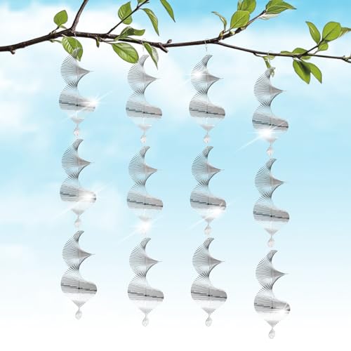 Reflective Bird Deterrents for Outside &amp;ndash; Bird Repellent Devices Outdoor &amp;ndash; 3d Wind Spinners Outdoor Garden Decor &amp;ndash;4 Set Bird Repellent to Keep Woodpecker &amp;amp; Pigeons Away From Window Roof (style 1)