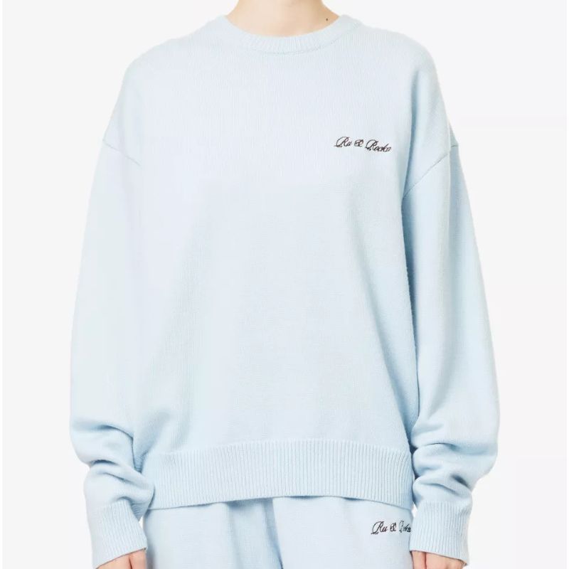 RU &amp;amp; ROCKA, Brand-Embroidery Round-Neck Knitted Jumper