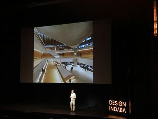John Pawson on stage at Design Indaba