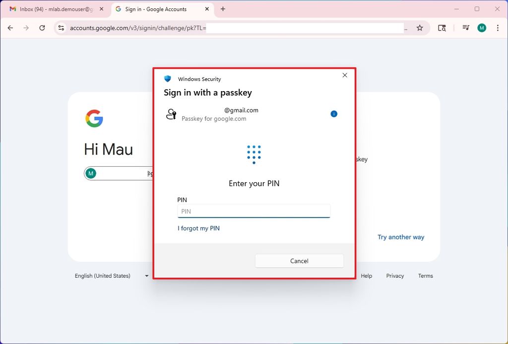 Windows Hello new prompts