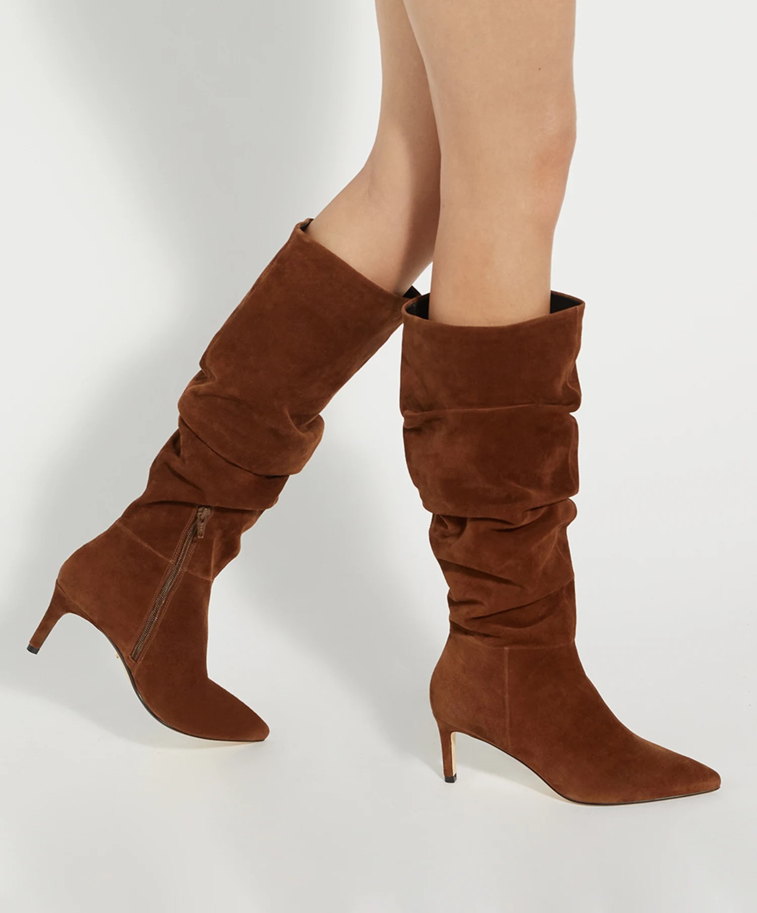 Dune London, Botas de cano alto desleixadas com bico fino e desleixado