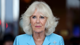 Queen Camilla attends The King’s Parade during an official visit to Jersey on July 15, 2024 in St Helier, Jersey