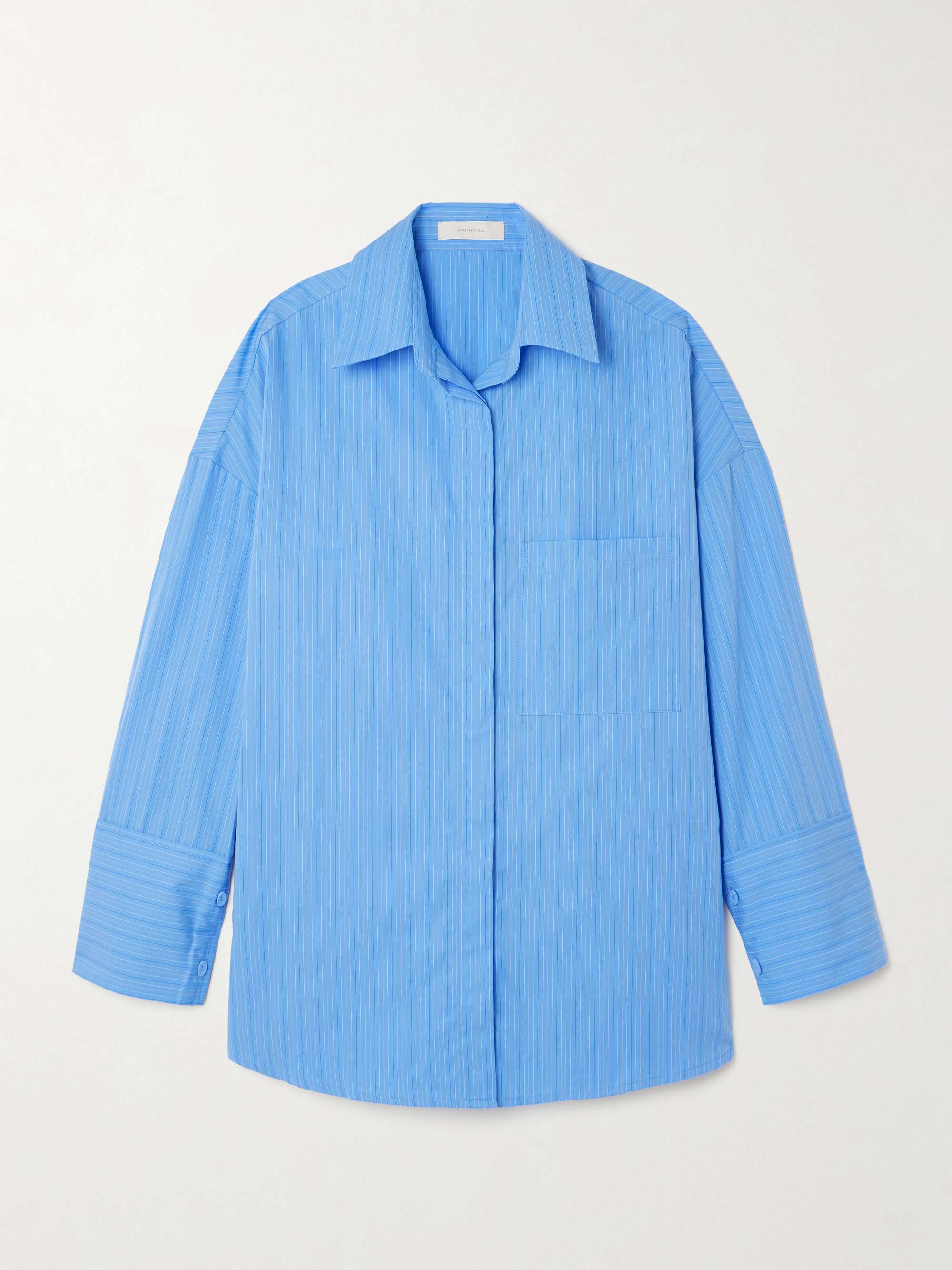 Clemente Oversized Pinstriped Organic Cotton-Poplin Shirt