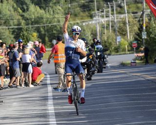 Guillaume Boivin celebrates winning the Canadian national title