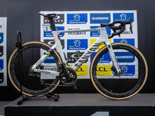 The Paris-Roubaix winner's bike: Mathieu van der Poel's Canyon Aeroad still covered in muck