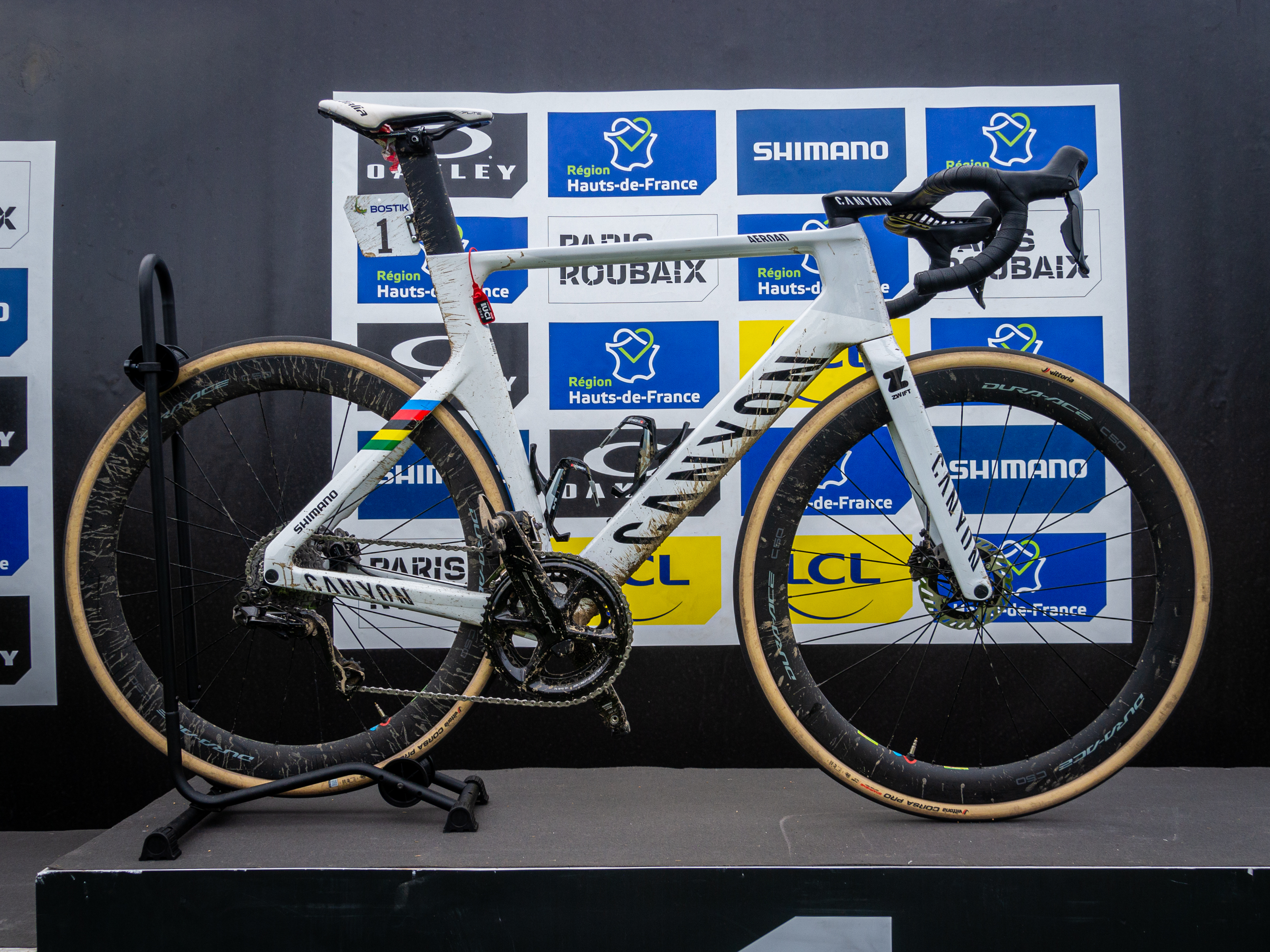 Mathieu van der Poel's Canyon Aeroad from Paris Roubaix