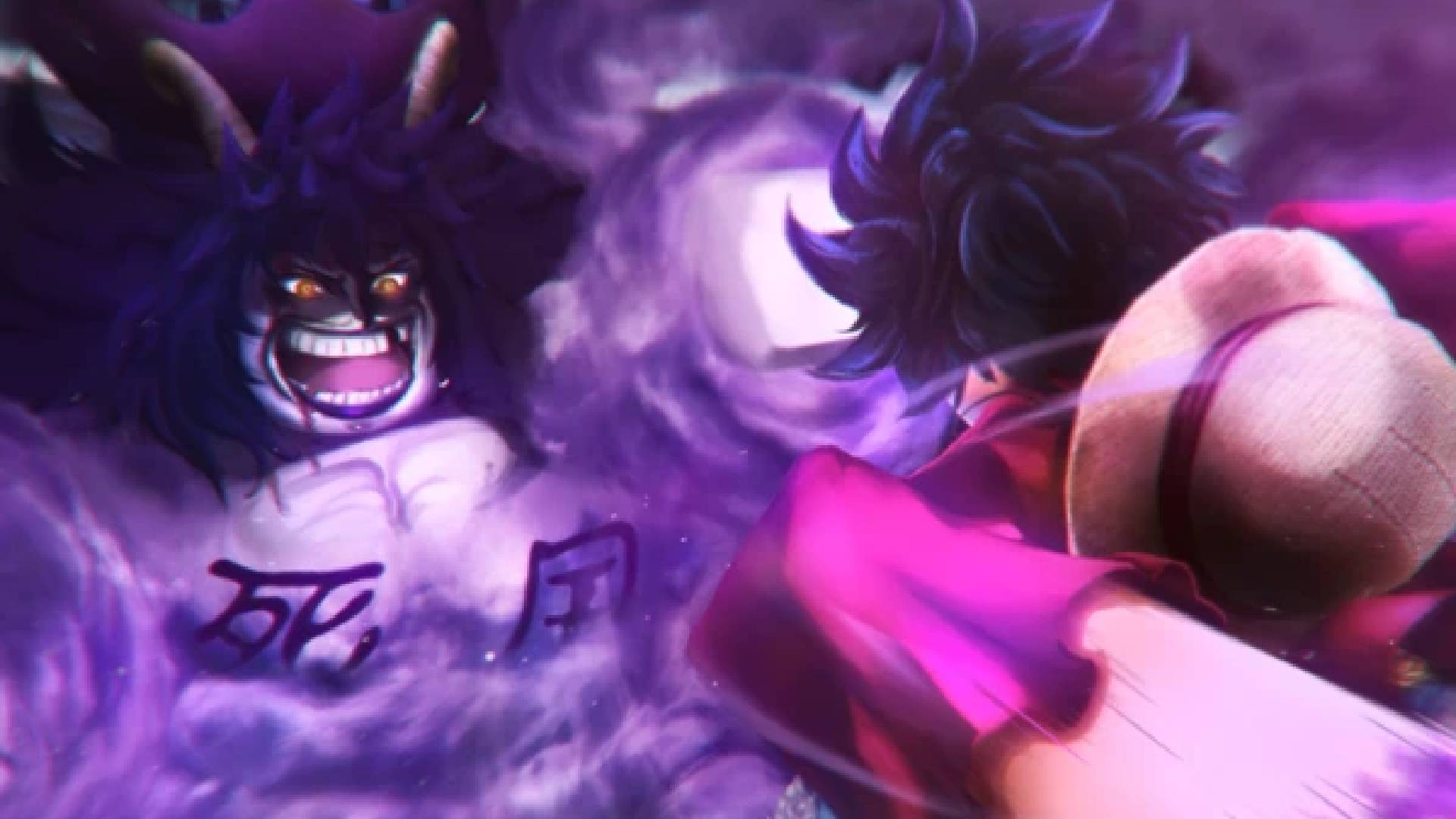 Two characters face to face in Roblox Fruit Battlegrounds