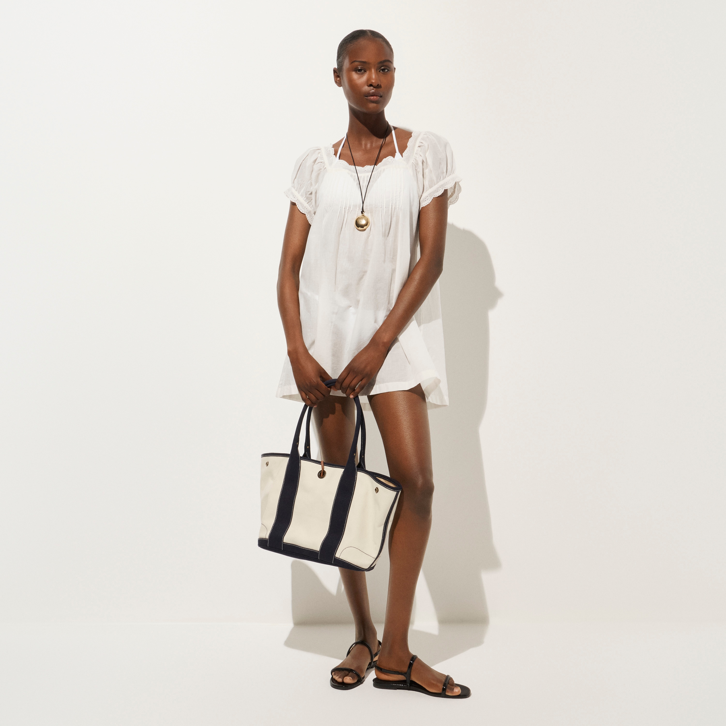J.Crew, Cotton Voile Scallop-Trim Babydoll Dress