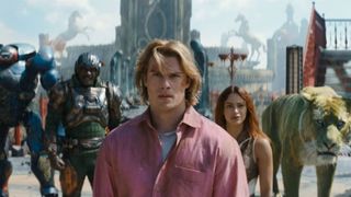 Idris Elba, Nicholas Galitzine, and Camila Mendes in Masters of the Universe