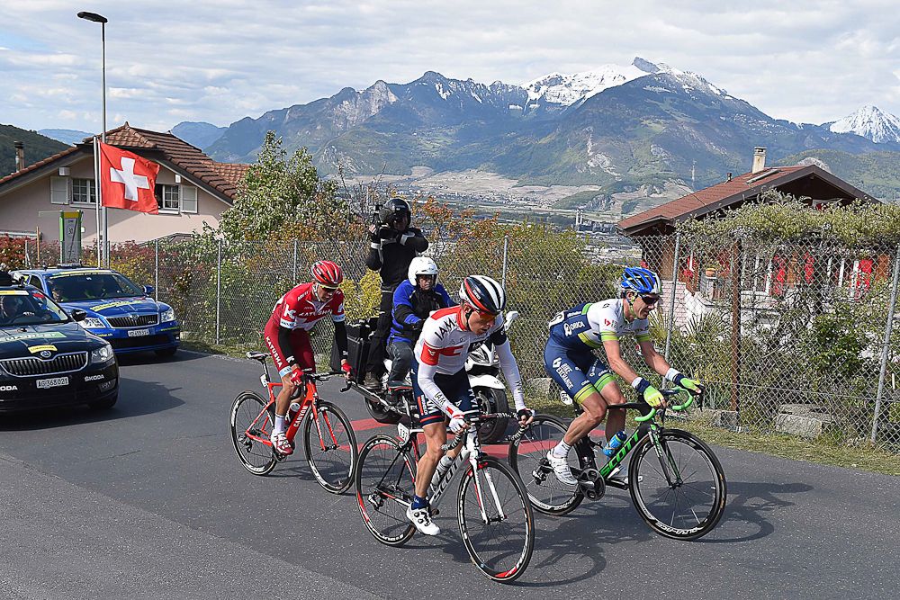 Marcel Wyss and Daryl Impey in the breakaway.