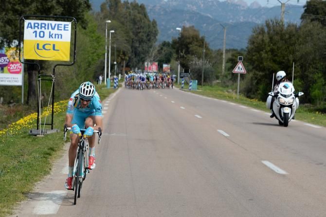 Alessandro Vanotti (Astana) launched a solo attack in the finale of stage 1