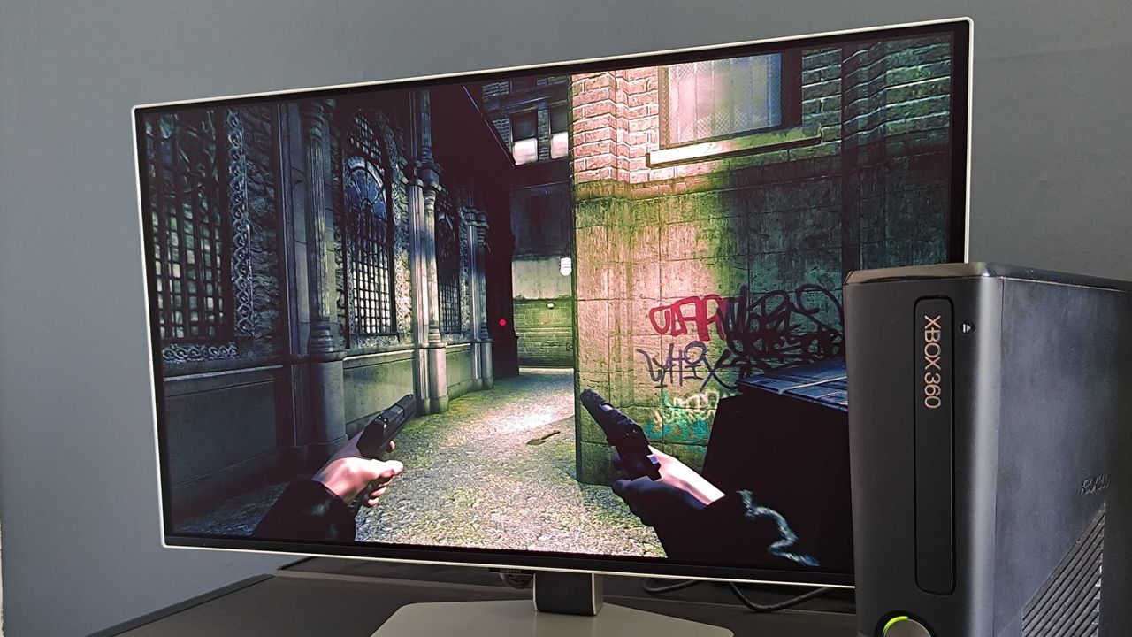 The Dakrness running on Xbox 360 using Samsung Odyssey G6 and mClassic switched on