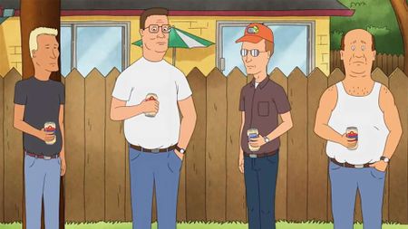 Boomhauer, Hank Hill, Dale Gribble, and Bill Dauterive in King of the Hill