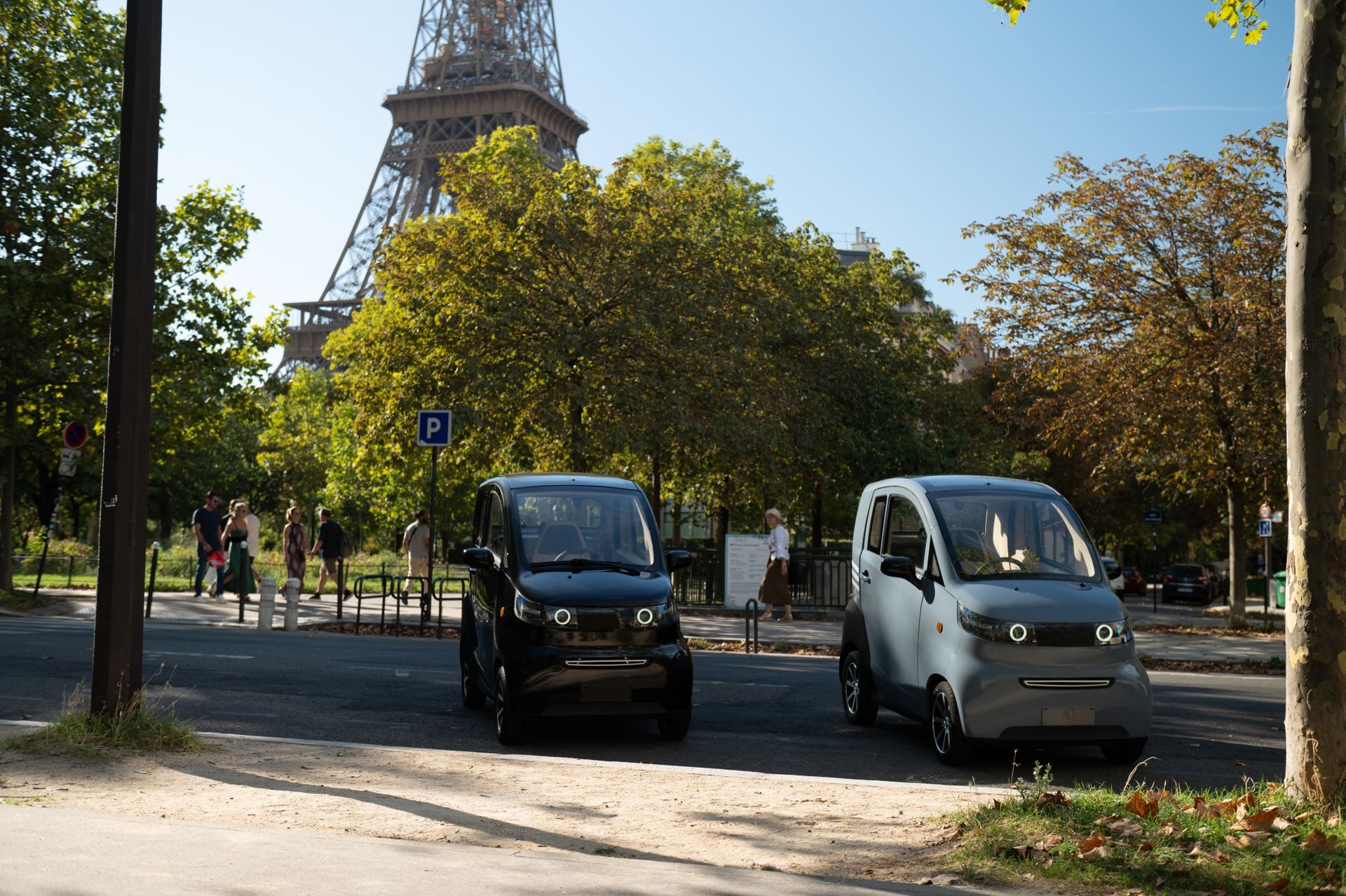 Two parked Dogood Zero quadricycles