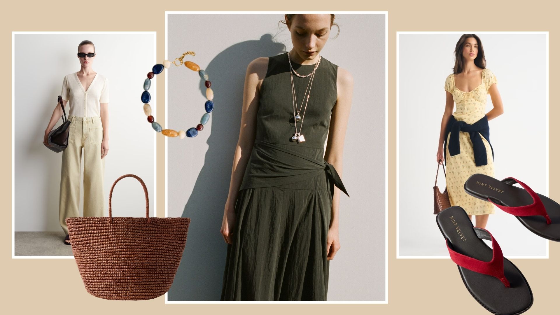 New in products from COS, Net-a-Porter, Sezane, Mango, Abercrombie, and Mint Velvet