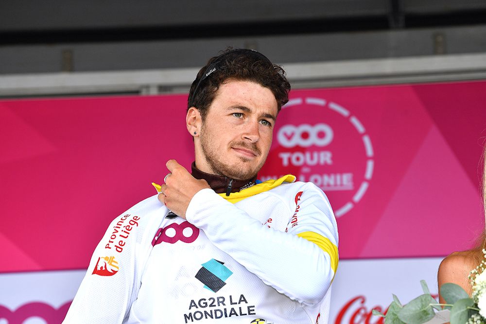 Alexis Gougeard in the mountains jersey at Tour de Wallonie