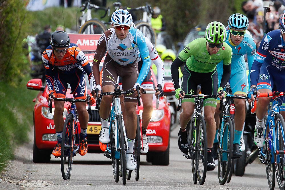 The day's breakaway makes it way during Amstel Gold Race