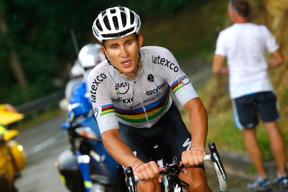 Michal Kwiatkowski rides solo during stage 12.