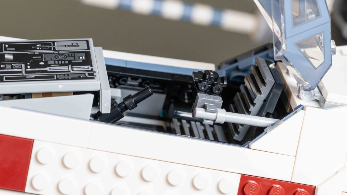 Lego UCS X-Wing Starfighter close-up of the detailed cockpit