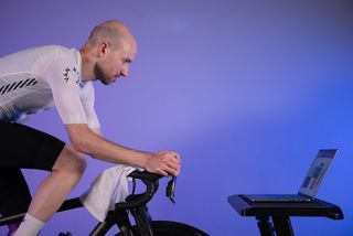 A rider choosing a workout on MyWhoosh