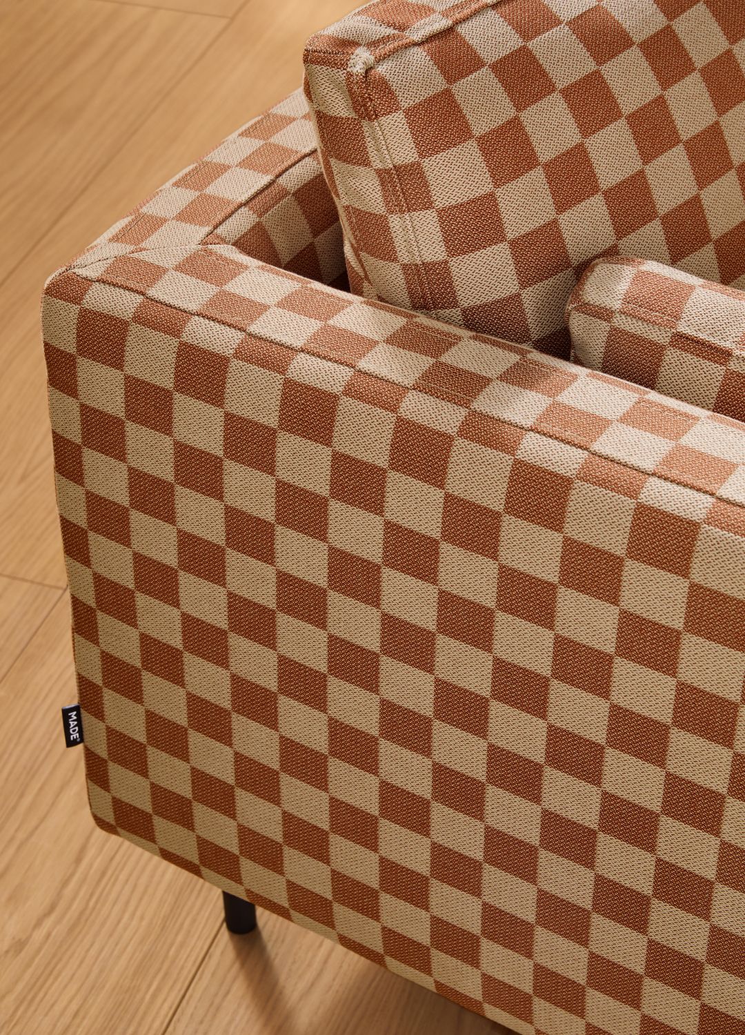picture of checkered armchair