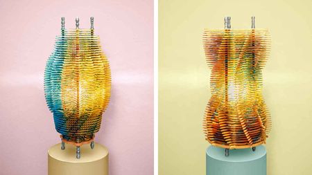 Jorge Pardo Brussels Lamps reissued by Taschen made of colourful plastic layers