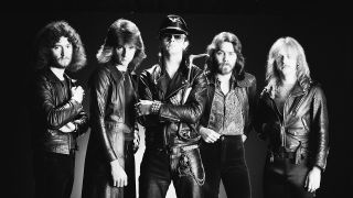 Judas Priest in 1978: Les Binks, Glenn Tipton, Rob Halford, Ian Hill and KK Downing