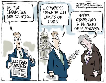 Political cartoon U.S. LV shooting Congress gun control