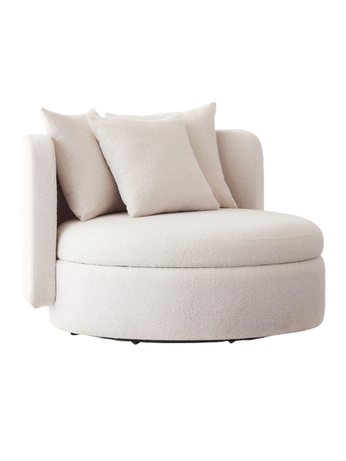 Lucie Boucle Outdoor Swivel Lounge Chair with Storage