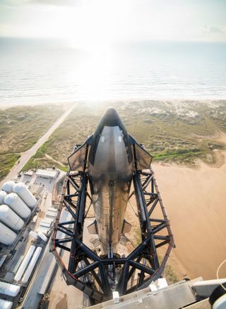 an overhead view of SpaceX starship