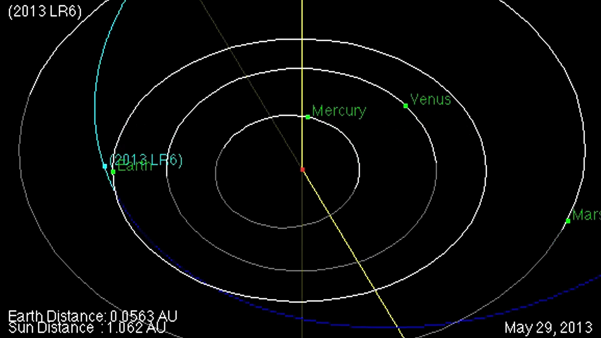 Asteroid 2013 LR6 Skymap