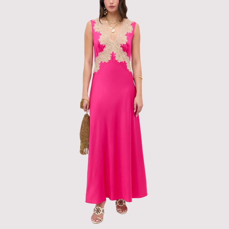 Image of pink satin dress
