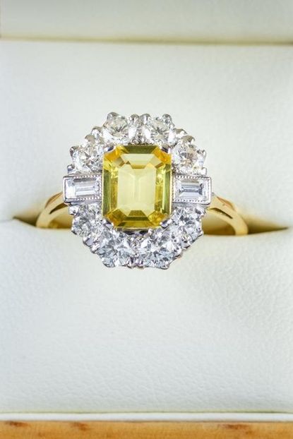 LaurelleLtd Yellow Sapphire Diamond Ring 