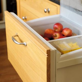 fridge drawer with apples