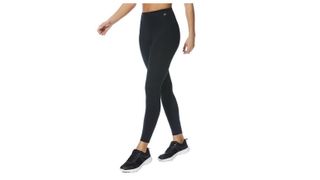 F&F Active Quick Dry Full Length Leggings, plain black with small white logo at waist