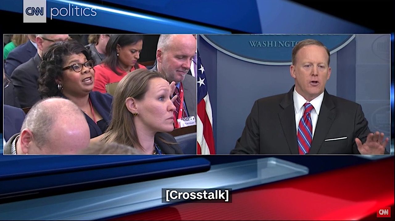 Sean Spicer tells a reporter to stop shaking her head