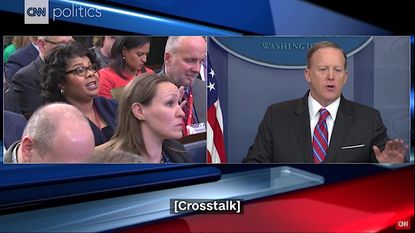 Sean Spicer tells a reporter to stop shaking her head