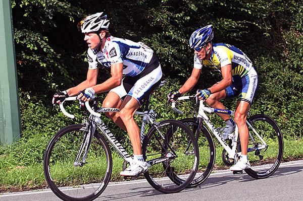Jurgen Van Goolen and Bjorn Leukemans representing Saxo Bank and Vacansoleil representing.