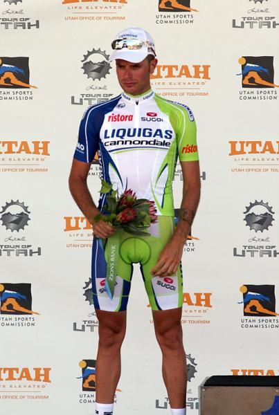 Damiano Caruso (Liquigas-Cannondale) finished in second place on the Tour of Utah's opening stage.