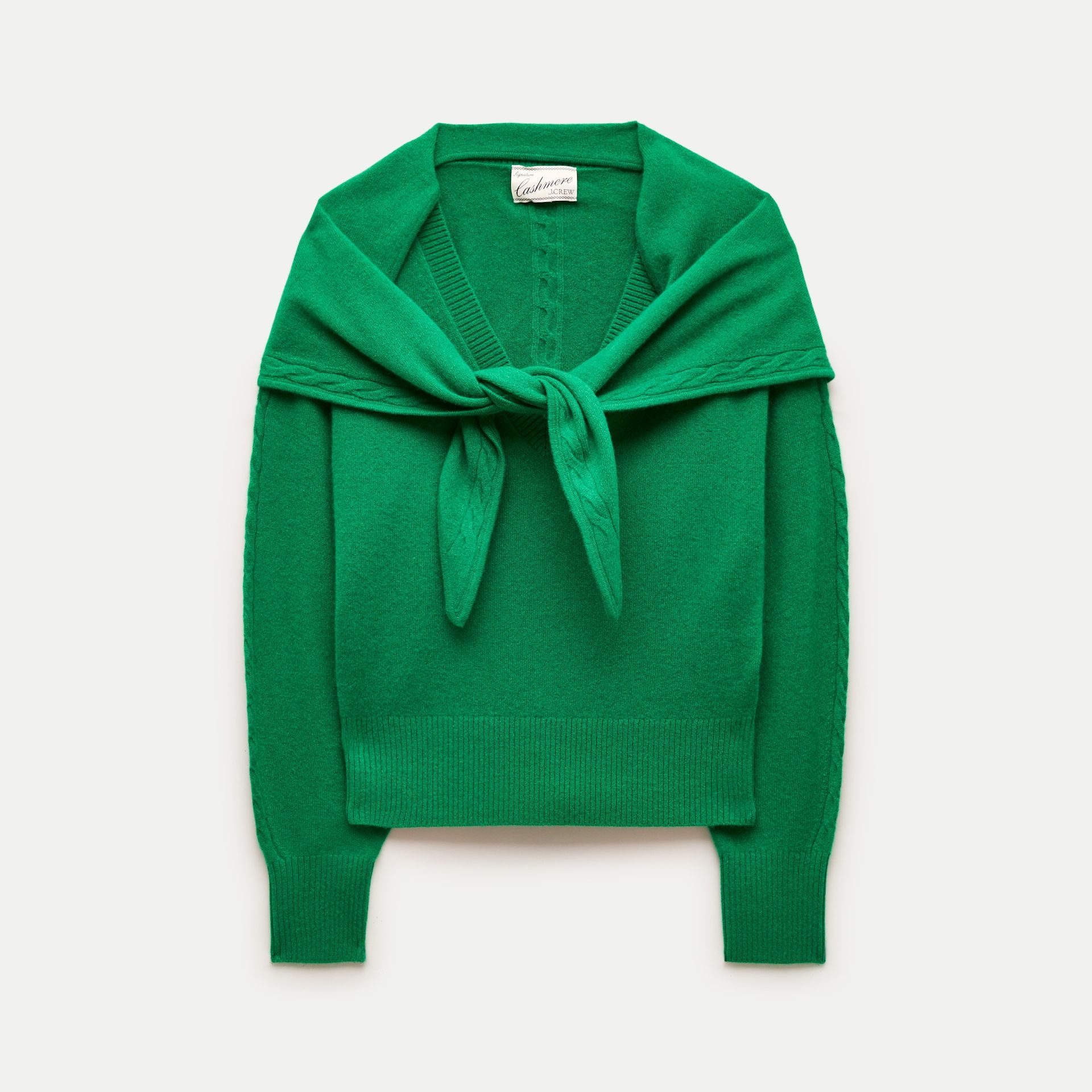 Cashmere V-Neck Sweater With Removable Scarf